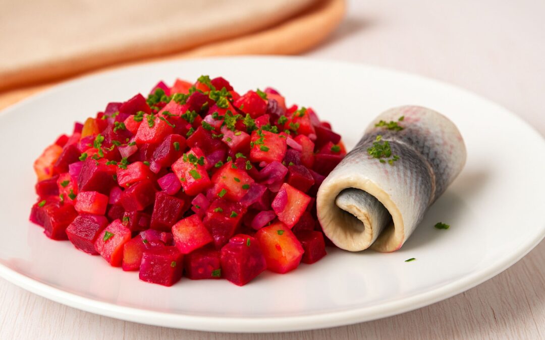 Bietensalade met rolmops