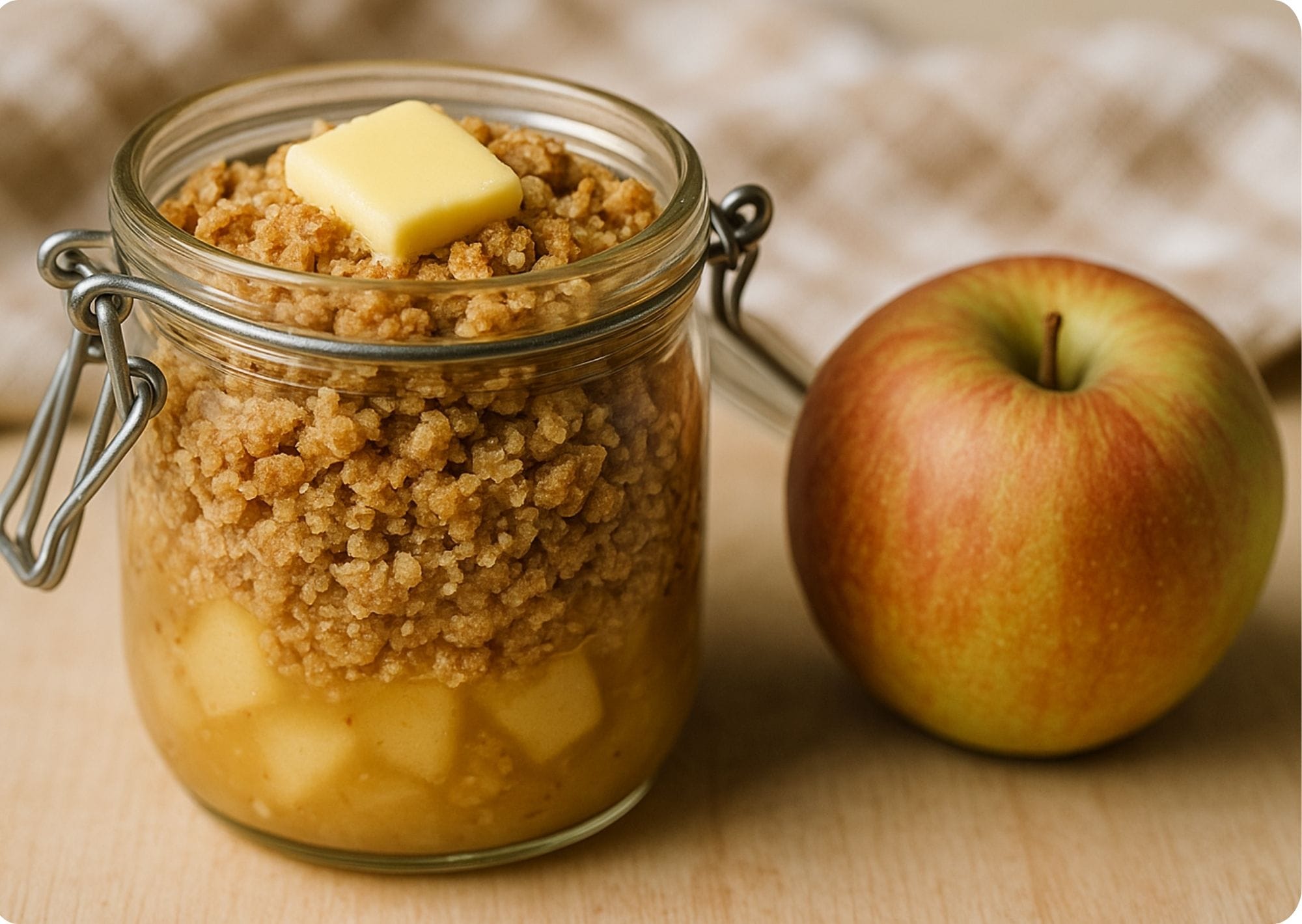 appeltaart in een pot